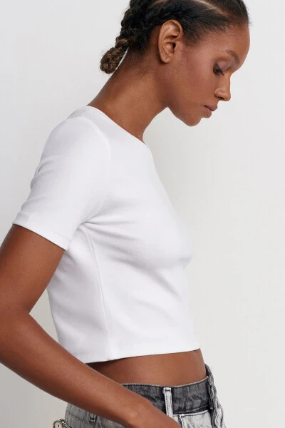 30124 Crop T-shirt - White - 5