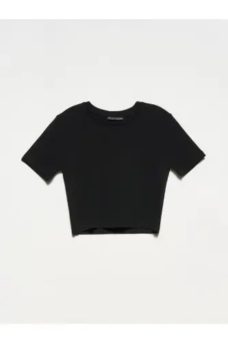 30124 Crop Tshırt-siyah-Siyah - 1
