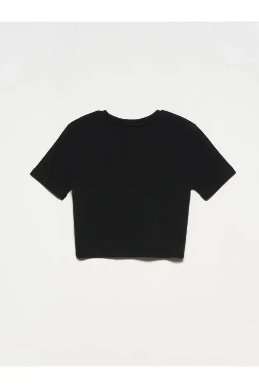 30124 Crop Tshırt-siyah-Siyah - 2