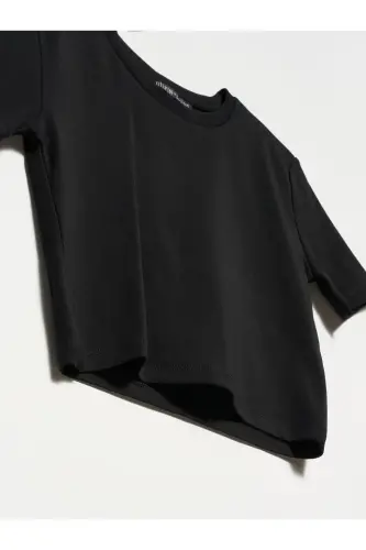 30124 Crop Tshırt-siyah-Siyah - 3