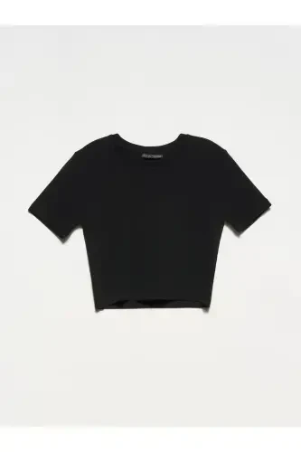 30124 Crop Tshırt-siyah-Siyah - 1