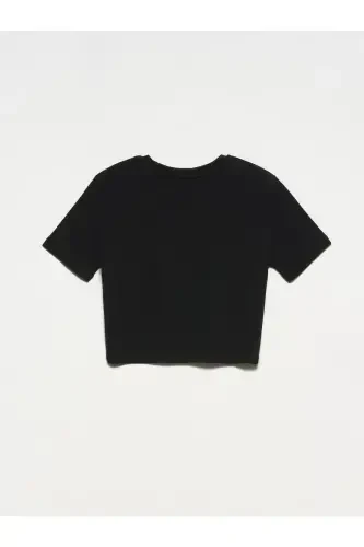 30124 Crop Tshırt-siyah-Siyah - DILVIN (1)