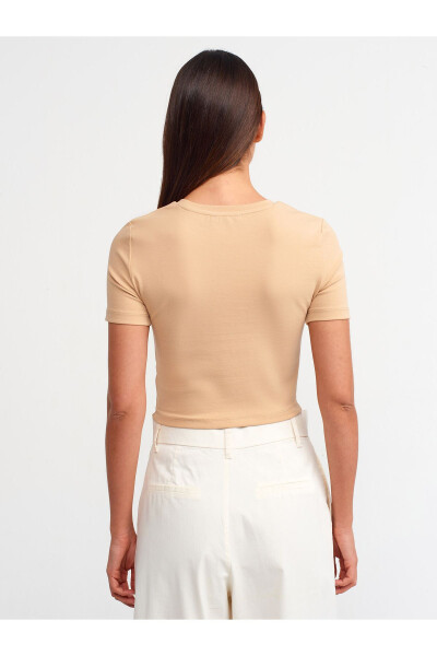 30124 Crop T-shirt-bej - bej - 2