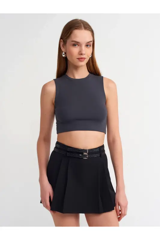 30125 Crop Top-Anthracite - 1
