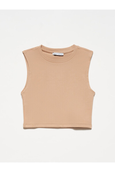 30125 Crop Top-Bej - Bej - 4