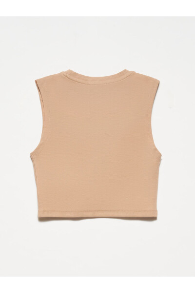 30125 Crop Top-Bej - Bej - 2