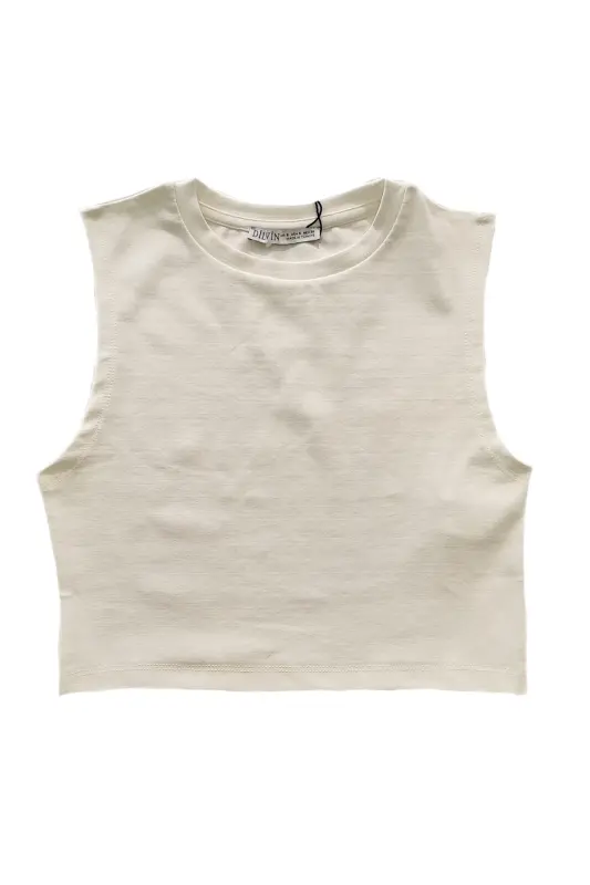 30125 Crop Top - ecru - DILVIN
