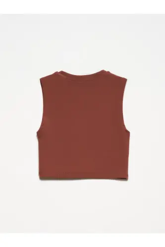 30125 Crop Top-Kahve - Kahve - 3