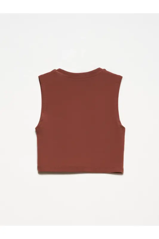 30125 Crop Top-Kahve - Kahve - 3