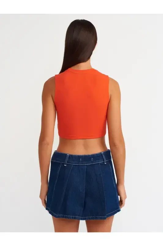 30125 Crop Top-Kırmızı-kırmızı - 2