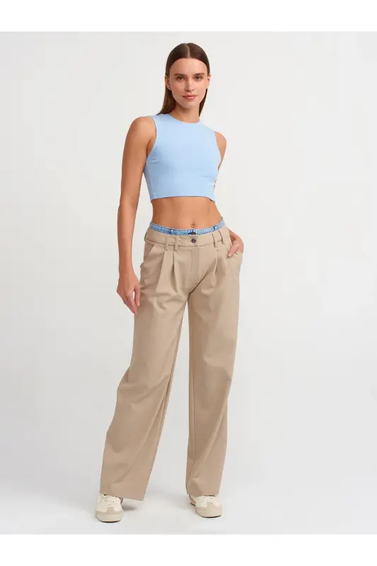 30125 Crop Top-Mavi-Mavi - 3