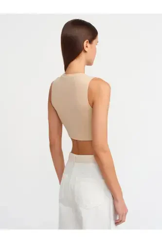 30125 Crop Top-Ochiq Bej-Ochiq Bej - DILVIN (1)