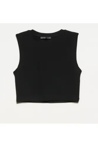 30125 Crop Top Siyah - SİYAH 