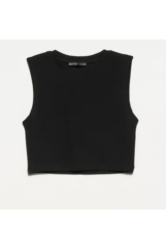 30125 Crop Top Siyah-SİYAH - DILVIN