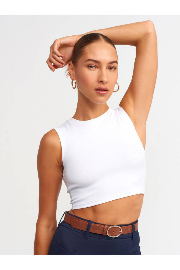 30125 Crop Top - White - 2
