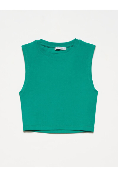 30125 Crop Top-Yeşil - Yeşil - 7