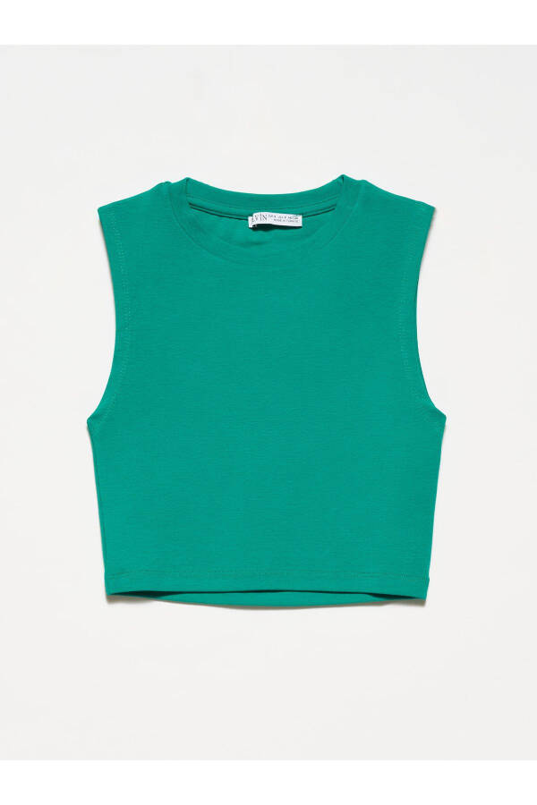 30125 Crop Top-Yeşil - Yeşil - 1