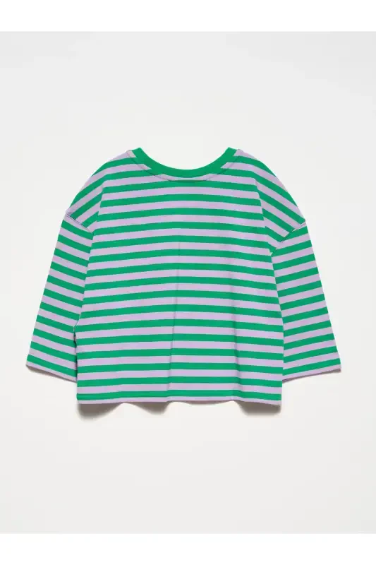 30282 Crop Crew Neck T-Shirt-Green-Green - 2