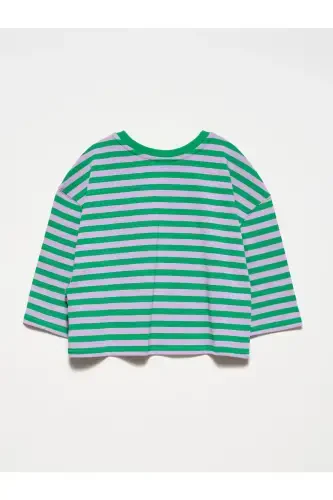 30282 Crop Велосипедная Горловина Футболка-Зеленый-Зеленый - MODAZONE (1)