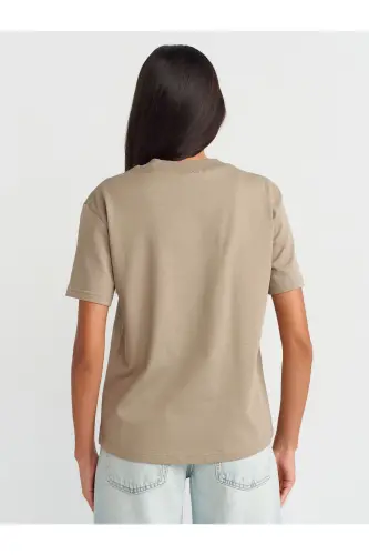 30312 %100 Paxtali Velosiped Yoqa T-Shirt-Xaki - xaki - 3