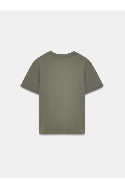 30312 %100 Paxtali Velosiped Yoqa T-Shirt-Xaki - xaki - 7