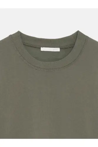 30312 %100 Paxtali Velosiped Yoqa T-Shirt-Xaki - xaki - 8