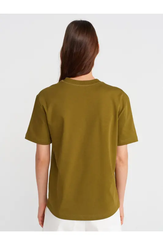 30312 Decorative Stitch Bicycle Collar Tshirt-K.Oil Green-K.Oil Green - 2