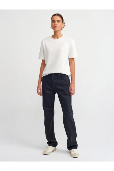 30312 Decorative Stitched Bicycle Collar T-shirt - Ecru - 20