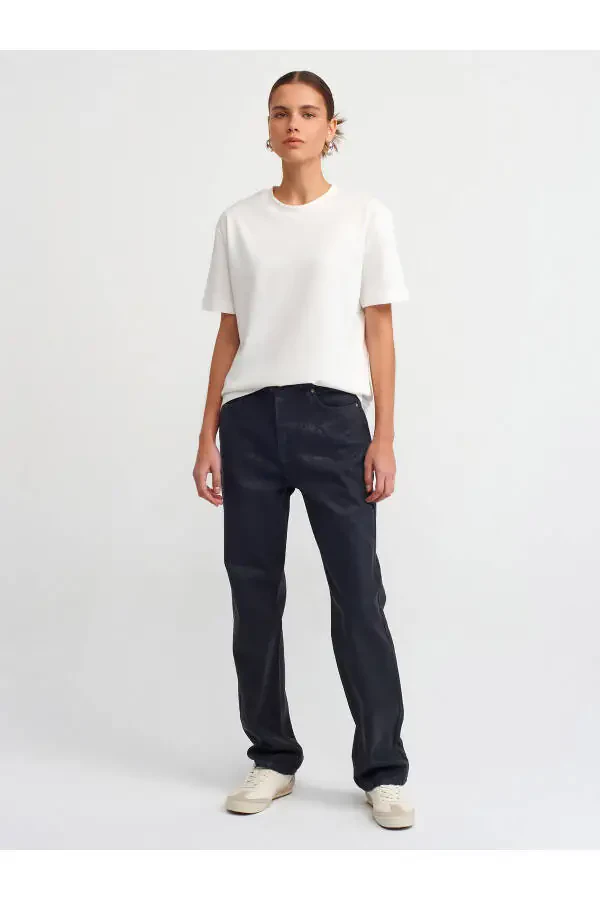 30312 Decorative Stitched Bicycle Collar T-shirt - Ecru - 12