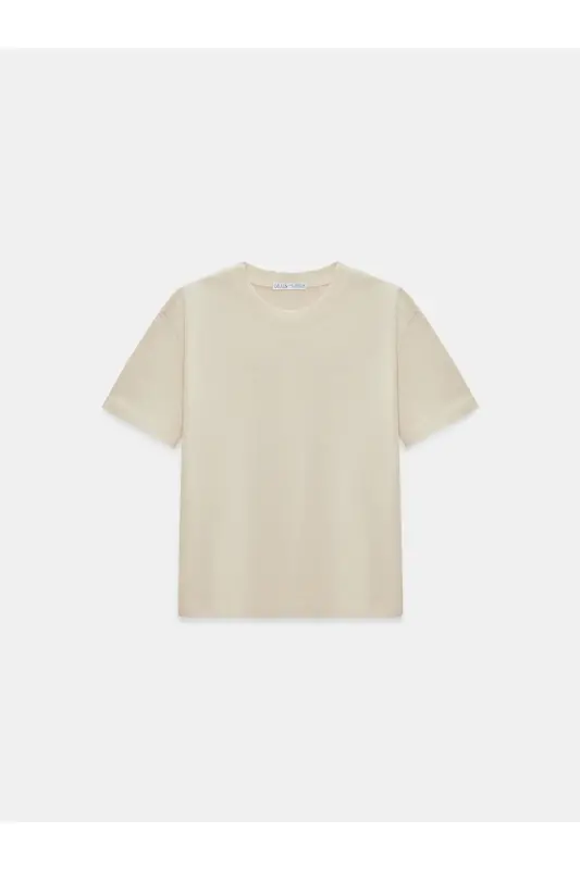 30312 Decorative Stitched Crew Neck T-Shirt-Stone-Stone - 5