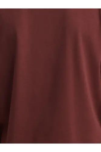 30312 Dekoratif Dikişli Bisiklet Yaka Tshirt-Koyu Bordo - Koyu Bordo - 4