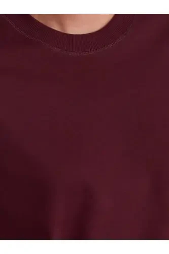 30312 Dekorativ tikuvli Velosiped yoqali T-ko'ylak - BORDO-MÜRDÜM - 4