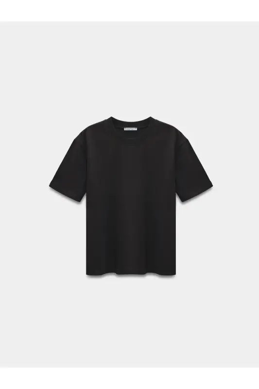30312 Dekorativ Tikuvli Velosiped Yoqali Tshirt-To'q Jigarrang-To'q Jigarrang - 7