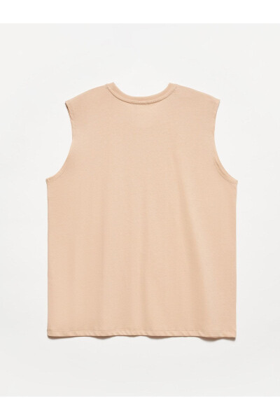 30313 Sleeveless Oversized Long T-shirt - Beige - DILVIN (1)