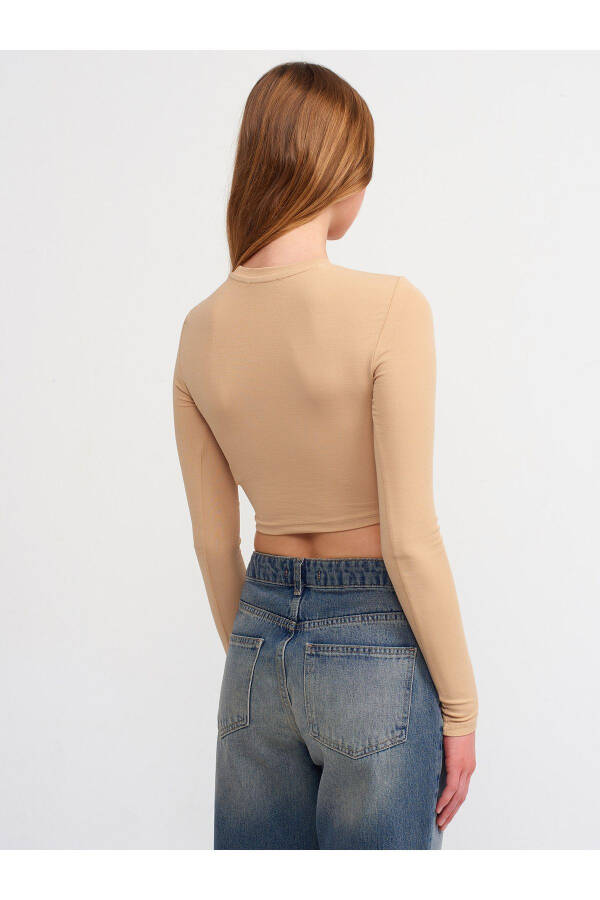 30349 Long Sleeve Polo Shirt with Bicycle Collar - Top Beige - 6