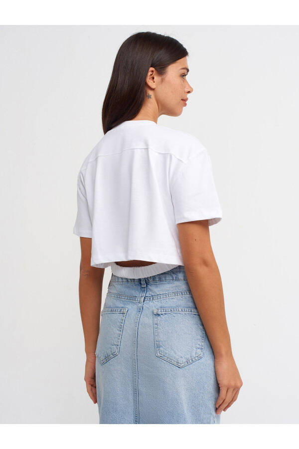 30402 Elastic Detail T-shirt - White - 2