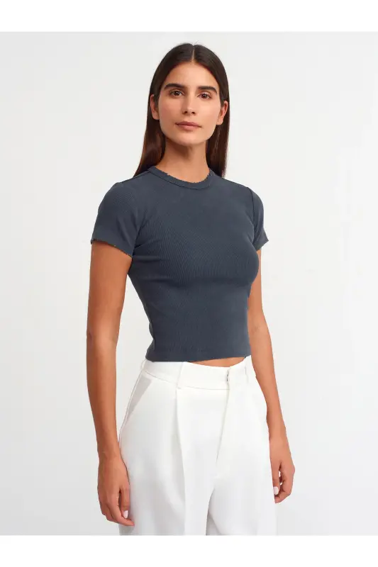 30457 Футболка с эффектом стирки - Антрацит - Антрацит - 1