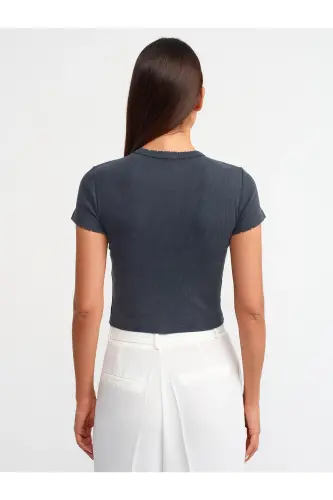 30457 Washed Effect T-shirt - Anthracite - Anthracite - 2