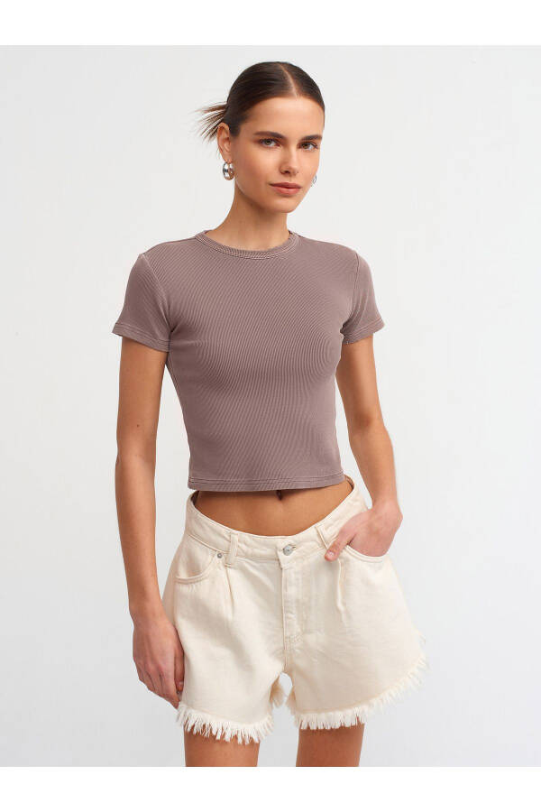 30457 Washed Effect T-shirt - Coffee - 13