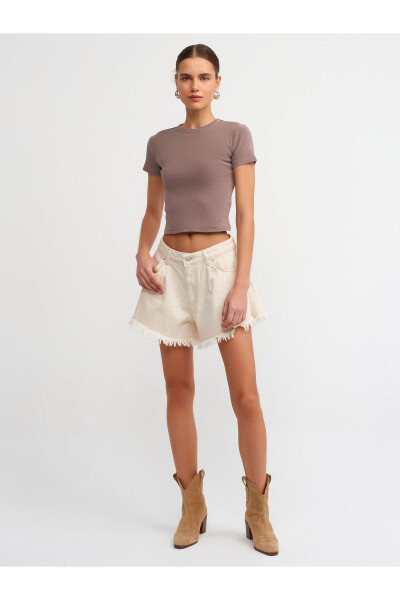 30457 Washed Effect T-shirt - Coffee - 15