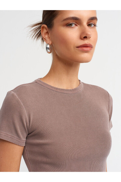 30457 Washed Effect T-shirt - Coffee - 16