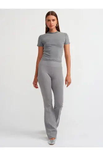 30457 Washed Effect T-Shirt-Gray-Gray - 4