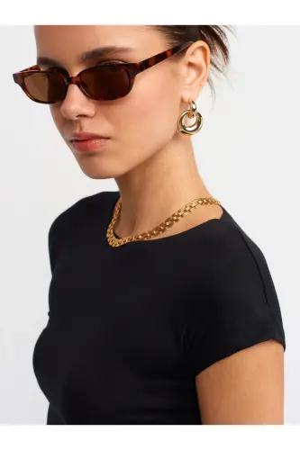 30528 Paxta va Modal Aralashmali Crop Top-BLACK - 3