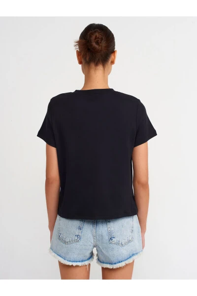 30584 Crew Neck Cotton T-shirt - Black - 14