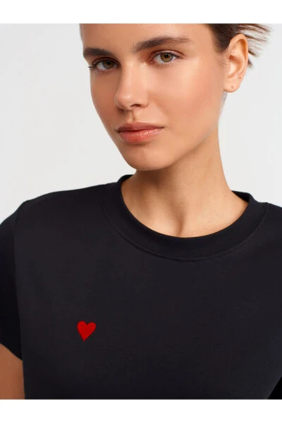 30584 Crew Neck Cotton T-shirt - Black - 16