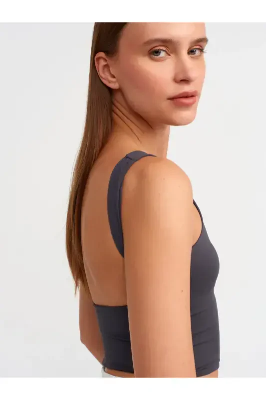 30673 Orqa ochiq Crop Top-antrasit-Antrasit - 4