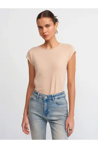 30699 Cotton T-shirt-Beige-Beige - 4