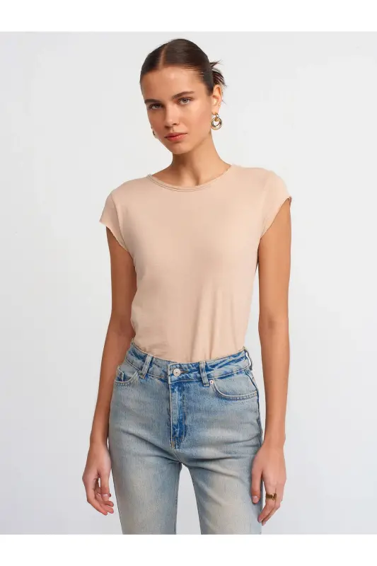 30699 Cotton T-shirt-Beige-Beige - 4