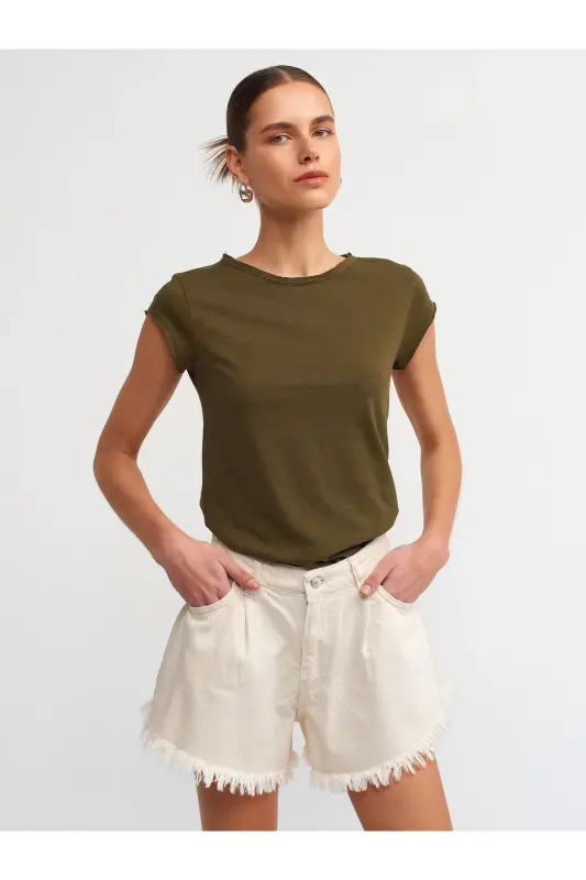 30699 Cotton T-shirt-Khaki-Khaki - 1
