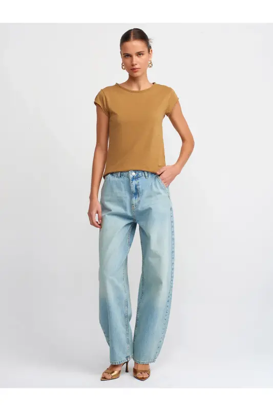 30699 Cotton T-shirt-Light Khaki-Light Khaki - 3